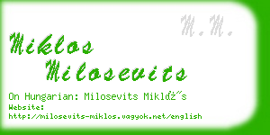 miklos milosevits business card